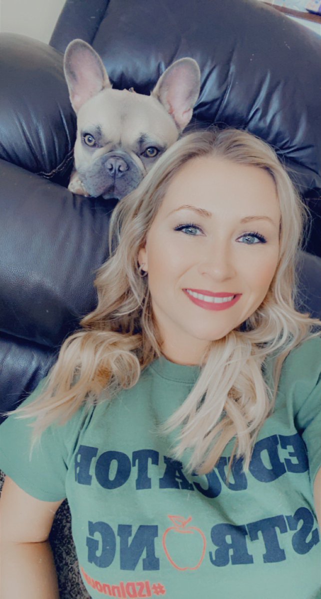 NSmith12208's tweet photo. Jammin out to this super catchy #ISDInnovates playlist, scrolling through my self care options for the day, rockin my #educatorstrong tshirt, &amp; crashin Millie’s nap time. What a great day! #d109pride @LyleDragons @ISD109 TY to all who put this together 🤜🏼🤛🏼💕 https://t.co/H6J9WtFiXV