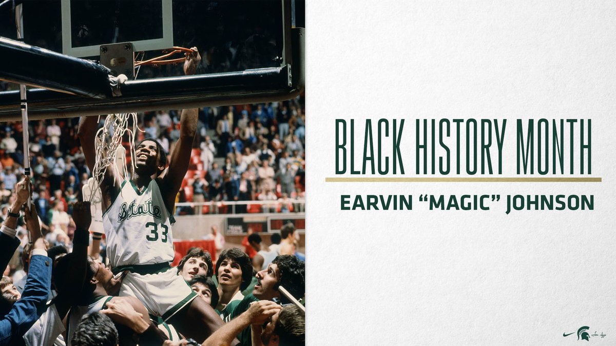 MSU_Basketball's tweet photo. One of the greatest players in the history of the game. 

An All-American who helped lead us to the 1979 NCAA Championship. 

Five NBA titles with the Lakers.

Naismith Basketball HOF Class of 2002 

Incredibly successful business career. 

#BHM https://t.co/ymclyHD8Vs
