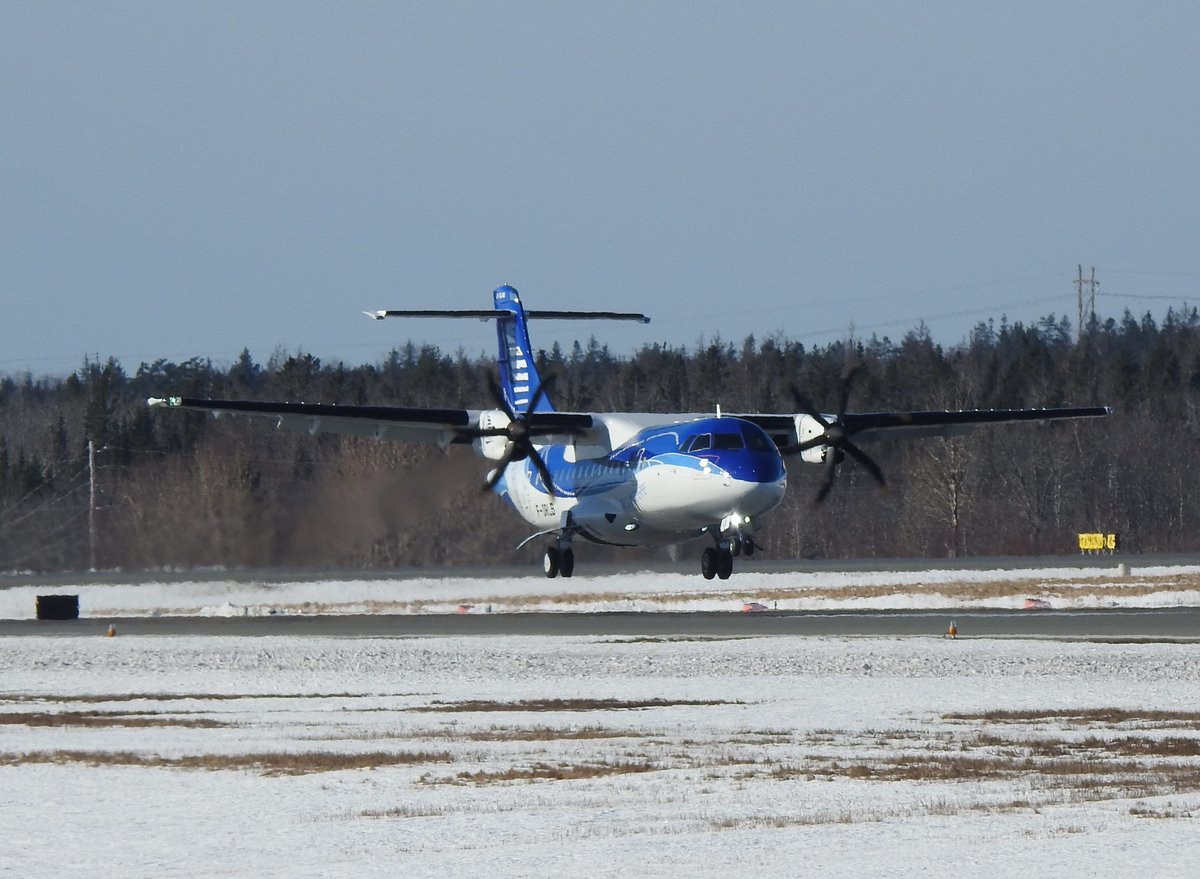 veryboeing's tweet photo. Air St. Pierre #ATR42 -600 #FORLB landing @HfxStanfield https://t.co/JubguIgPvy