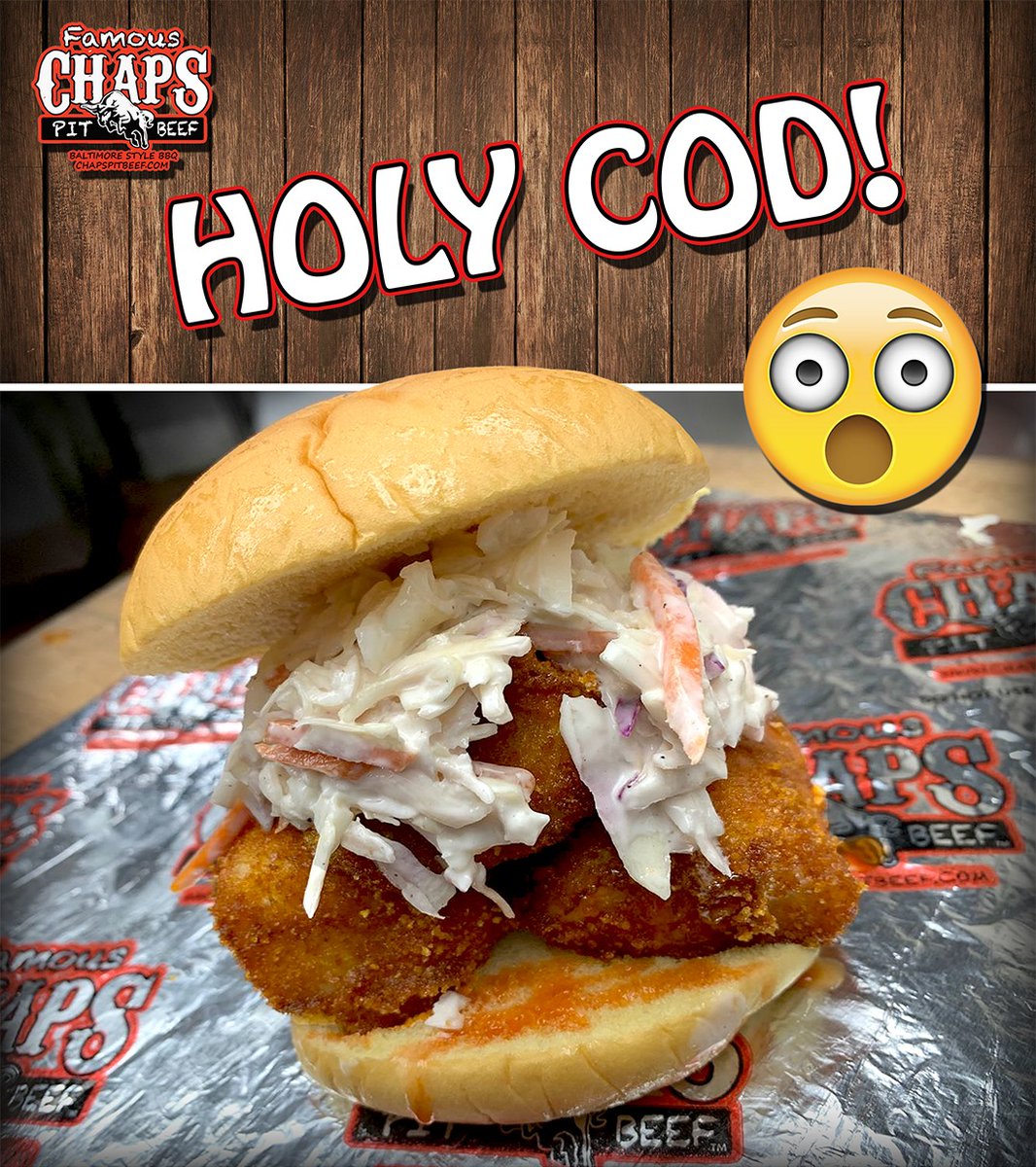 ChapsPitBeef's tweet photo. HOLY COD it's Friday in #Lent! #TGIF!
#Cod, #ColeSlaw & #HotSauce!
.
.
#holycod #chapspitbeef https://t.co/dqTFGq1fjQ
