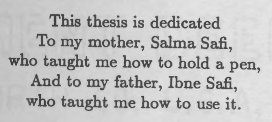 My dad's thesis dedication has me 🥰