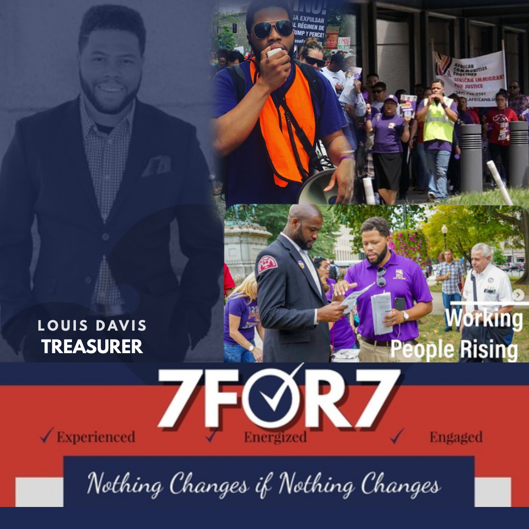 The7for7's tweet photo. CANDIDATE SPOTLIGHT: Meet Ward 7 resident, LOUIS DAVIS of #the7for7  Democratic Slate, Mr. Davis is running for Treasurer of the Ward 7 Democratic party organization. #ward7 #Democrat #fairfaxvillage https://t.co/LK4U1XI0y7
