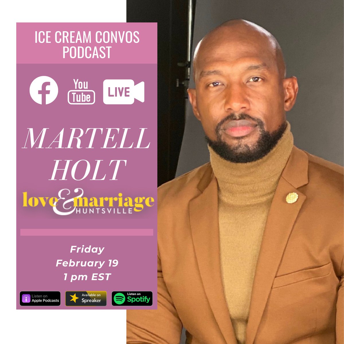 IceCreamConvos's tweet photo. Join us today at 1 p.m. EST as we welcome @MartellHolt to the @IceCreamConvosPodcast! 🎧🖤🍦
Set your reminder: https://t.co/5AT2x13VWW
Feel free to submit any questions you have for Martel to Podcast@IceCreamConvos.com.
#MartellHolt #LAMH #ICCPodcast #IceCreamConvos #ICCLive https://t.co/oq5pvlDrht