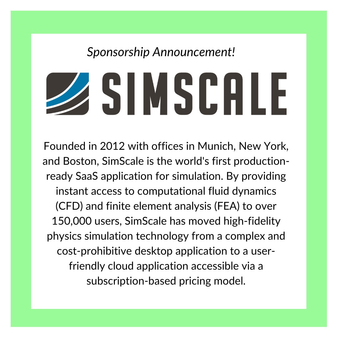 We are happy to announce our sponsorship from SimScale!