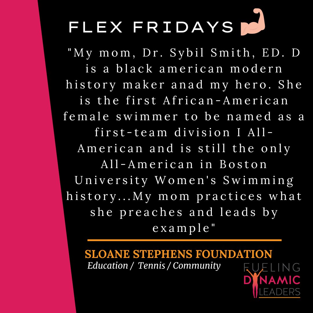 FDLProgram's tweet photo. We would like to highlight another member group this week, The Sloane Stephens Foundation, in particular their Executive Director, @sybilasmith, an accomplished athlete and scholar and mom to @SloaneStephen #FDLprograms #FlexFriday #Partners @SS_FDN https://t.co/xvW2g8JuS6