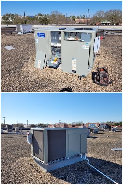 Finally, we were rewarded with a beautiful Friday in Houston! This customer of AirPro was rewarded with a repaired American Standard Commercial unit in the Willowbrook area. Remember installing, repairing, and maintaining commercial systems is a specialty! airprohouston.com