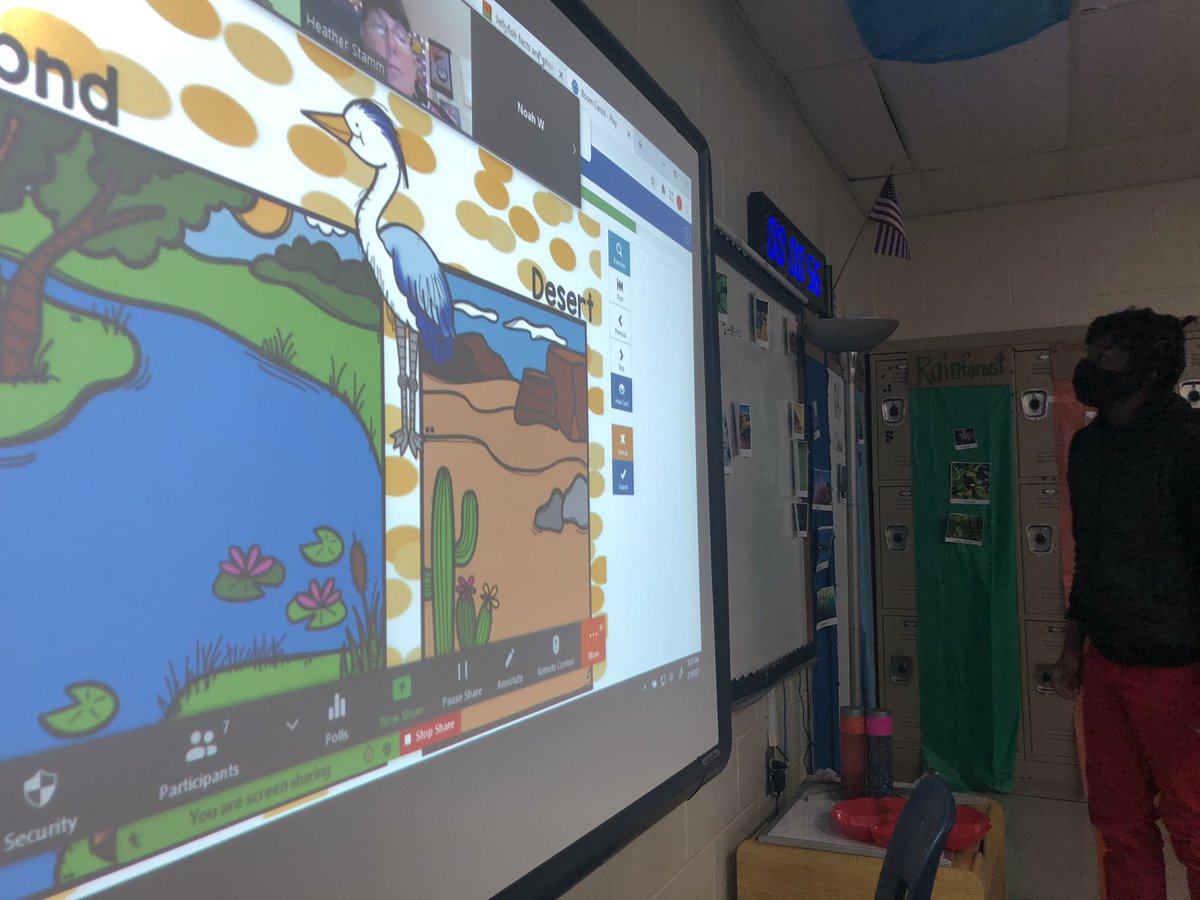 LeighVrable's tweet photo. A lot of learning going on today face to face and virtual.  Learning about habitats and using Boom cards.  #mykidsrock #icmsdreamteam https://t.co/ED8zwWc7lQ