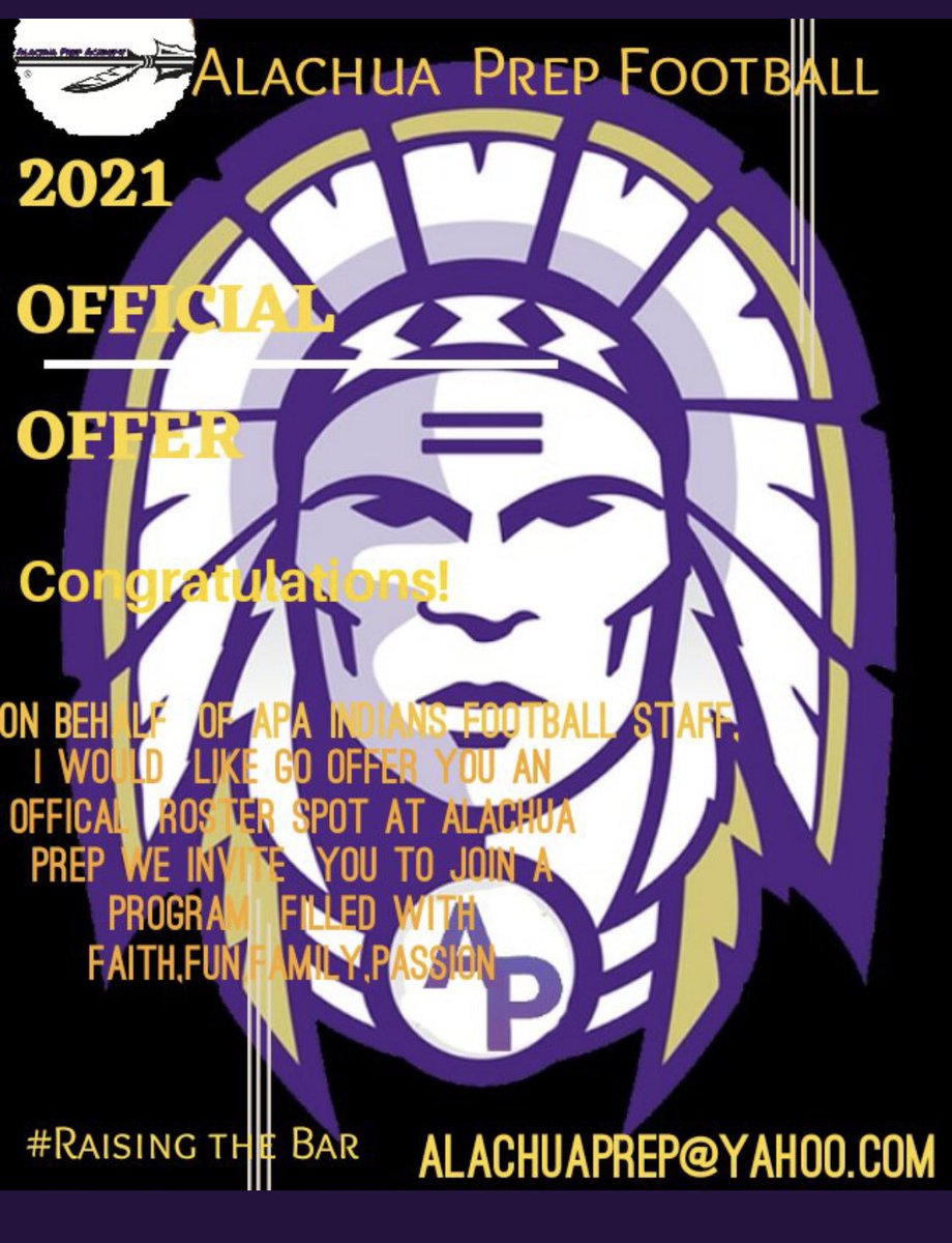 nic_scott23's tweet photo. Blessed to receive an offer from Alachua Prep @Alachuaprep @sayren23 @CoachMacMavftbl @CoachWash4 https://t.co/NgaSXn21fB