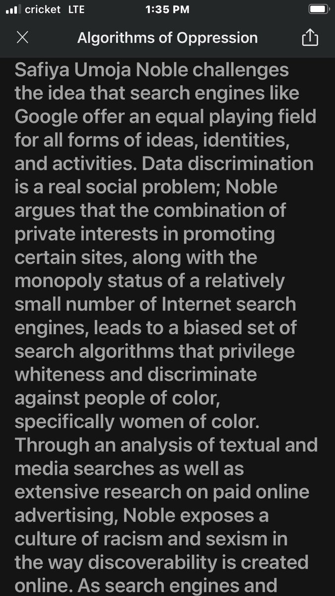 Brockingtons's tweet image. #NowListening #AlgorithmsOfOppression