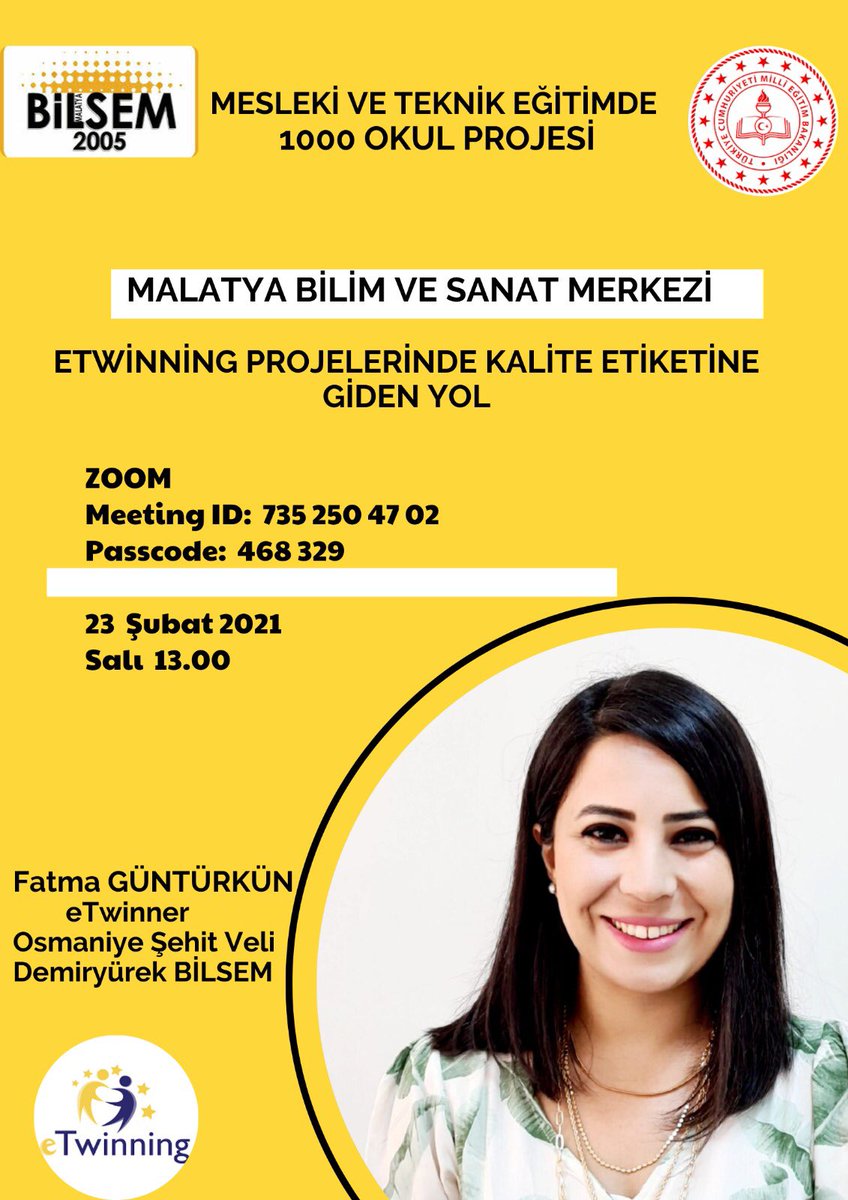 Mesleki ve Teknik Eğitimde 1000 Okul Projesi kapsamında seminerlerimize devam ediyoruz. @BilsemMeb <a href="/mehmetnezirg/">mehmet nezir gül</a> <a href="/mramazanbarin/">Ramazan Barın</a> <a href="/kursatmalatya/">Kürşat Dulkadir 🇹🇷🇹🇷🇹🇷</a> <a href="/kilicoktay06/">oktay</a> <a href="/MalatyaMem/">MALATYA İL MİLLİ EĞİTİM MÜDÜRLÜĞÜ</a> @KanbayBattal <a href="/ErhanPelitoglu/">Erhan Pelitoğlu🇹🇷</a> <a href="/mavsar71/">M. Ali Avşar</a> <a href="/yesilyurtmem44/">Yeşilyurt İlçe Millî Eğitim Müdürlüğü / MALATYA</a> <a href="/BattalgaziBilsm/">Battalgazi Bilsem</a> <a href="/umitarslan44/">Ümit Arslan</a>