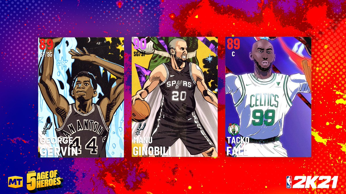 Nba 2k21 Myteam On Twitter We Got More Heroes Coming At You On Day 1 Of Season 5 Earn Amy Manu Ginobili Ruby Tacko Fall And Ruby George Gervin In All New
