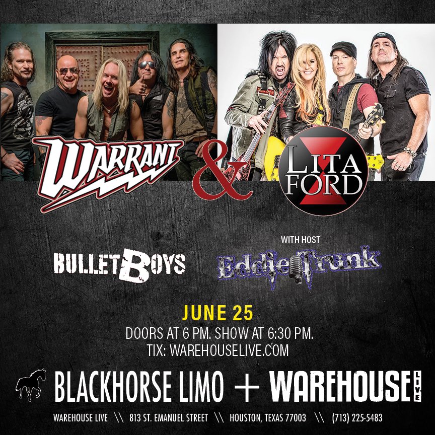 Nice to have a new show to announce I’m hosting! Let’s hope it happens and is the start of normal! See you soon (hopefully) Houston! <a href="/warehouselive/">warehouselivemidtown</a> <a href="/warrantrocks/">WARRANT</a> <a href="/litaford/">Lita Ford</a> <a href="/TheBulletBoys/">BulletBoys</a>