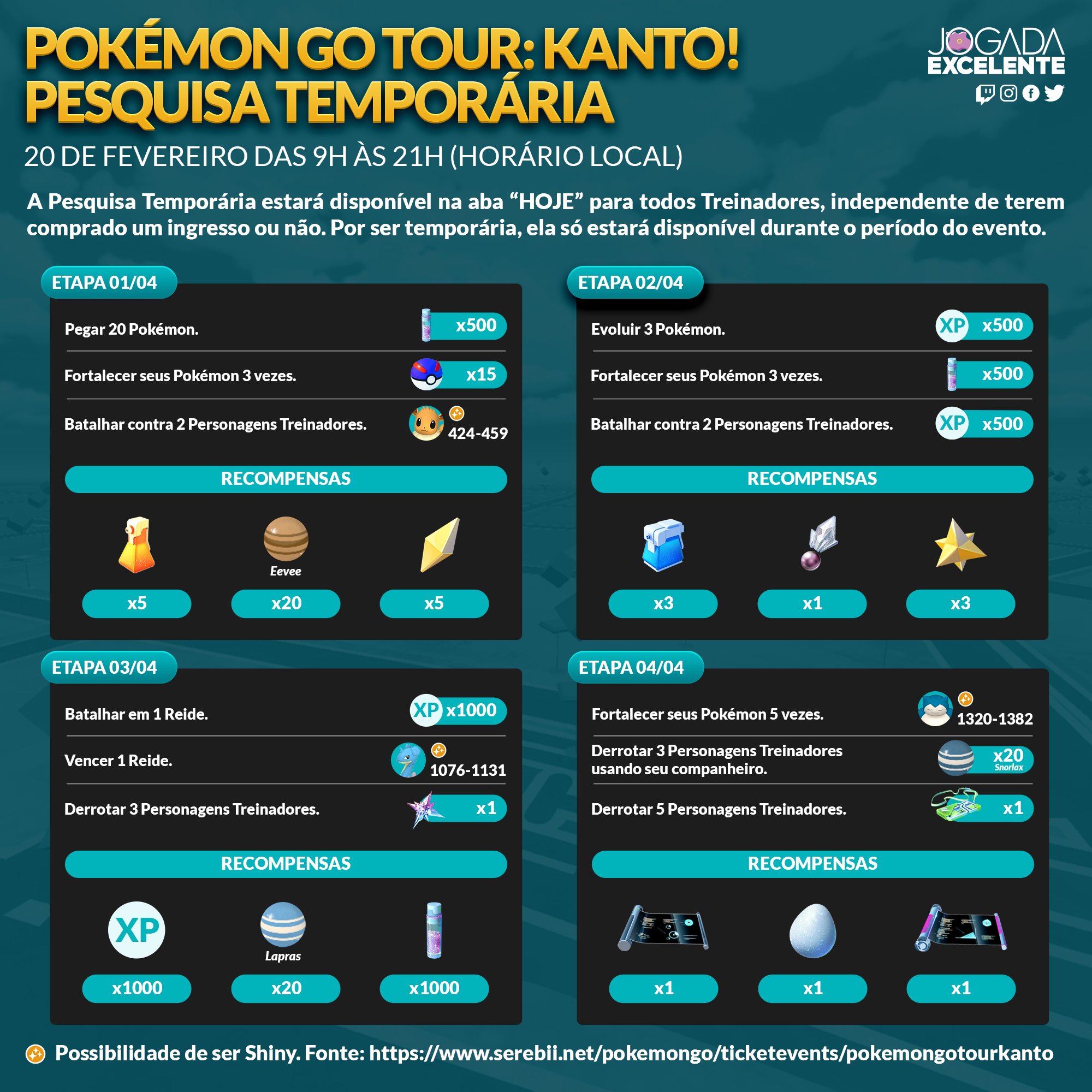 Jogada Excelente on X: Amanhã acontece o evento de Dia de Reides com as  Aves Lendárias de Kanto. Confira todas informações abaixo e participe! ⠀  Data: 28/02 das 11h às 14h (horário