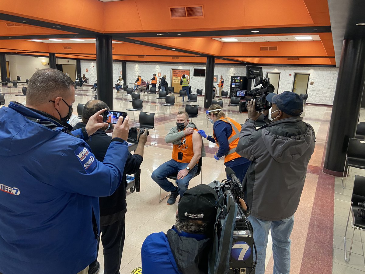 BeavercreekSupt's tweet photo. Beavercreek’s very own Covid Vaccine Superstars! Thanks to Mrs. Winger, Mr. Thornhill, Mr. Schumacker, and Mr. Wren for representing our district so well this week. #HighQualityIndividuals https://t.co/5P5H3CN246