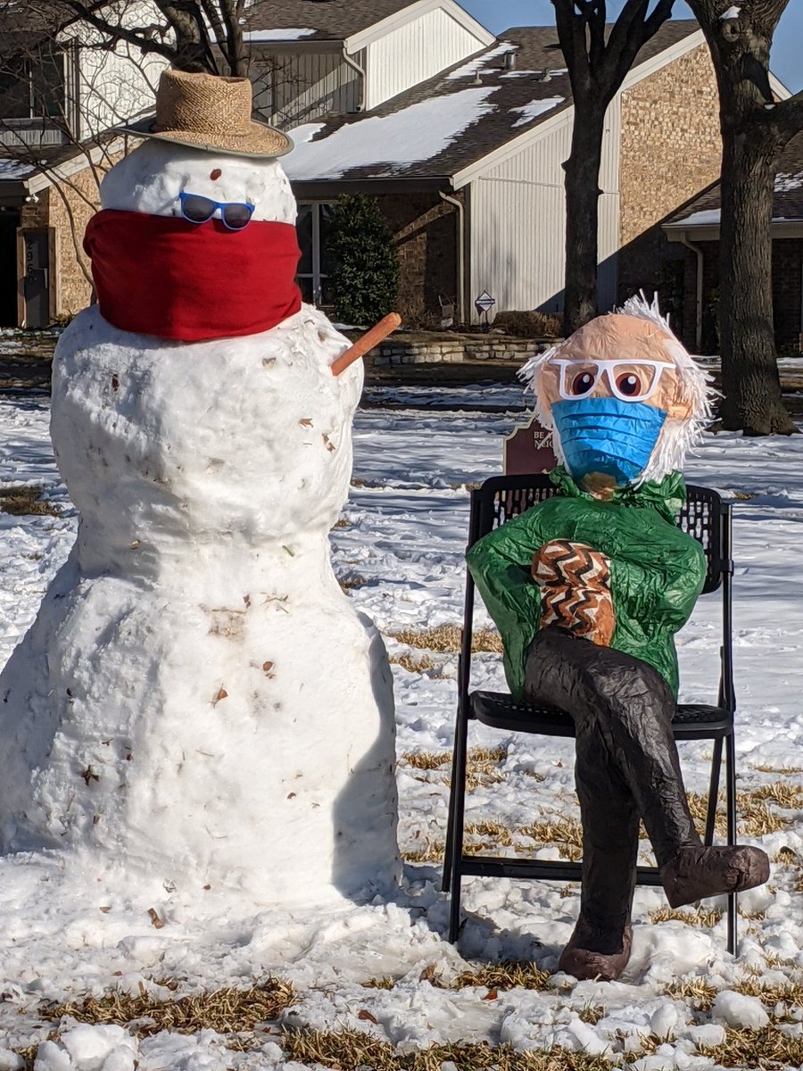 MissJShields1's tweet photo. Spotted Bernie out today enjoying some Texas sun after all this crazy weather #Bernie #NeededtheLaugh #TexasWinterStorm2021 #TexasWeather https://t.co/BNCCBua4u3