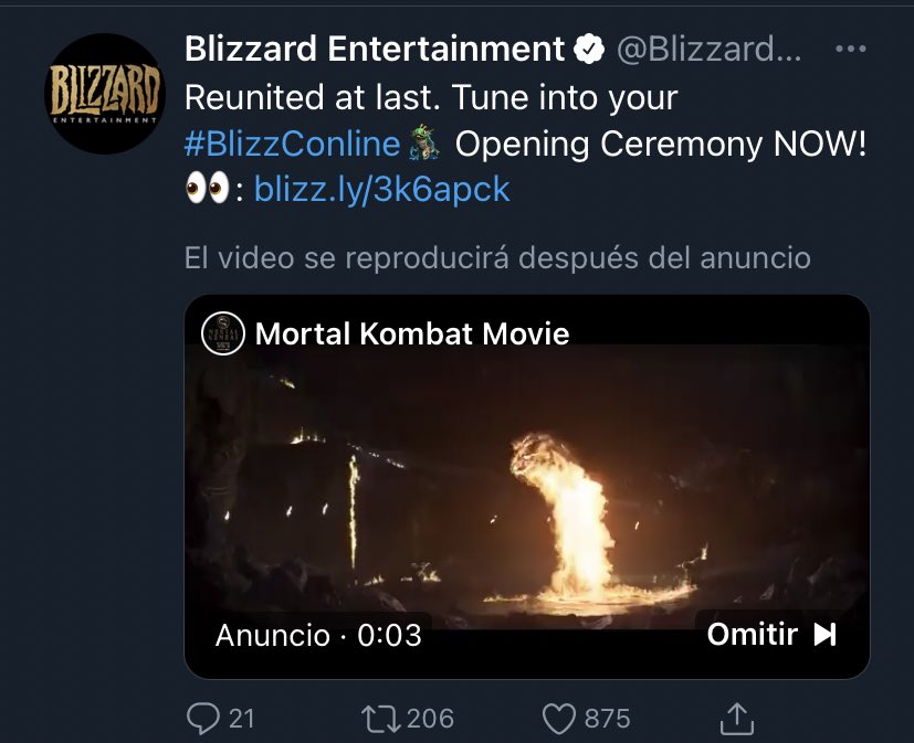 manuelsagra's tweet photo. Tiene su gracia que me haya salido un anuncio de Mortal Kombat dentro de un anuncio de Blizzard... #Adception https://t.co/9diPF5k1iA