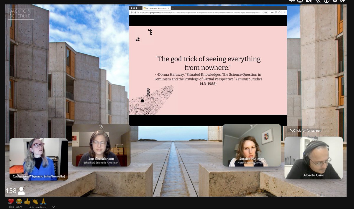 Rachel Kalmar (@grapealope) on Twitter photo Data visualization creates "the god trick of seeing everything from nowhere." This might be data visualization's most salient feature, but it's also the most ethically complicated. <a href="/kanarinka/">Catherine D'Ignazio @kanarinka.bsky.social</a> #CJ2021 Data visualization creates "the god trick of seeing everything from nowhere." This might be data visualization's most salient feature, but it's also the most ethically complicated. <a href="/kanarinka/">Catherine D'Ignazio @kanarinka.bsky.social</a> #CJ2021