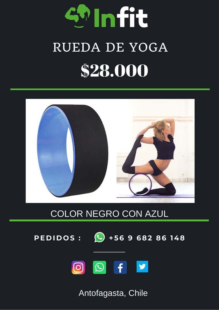 InfitStore's tweet photo. RUEDA DE YOGA. Valor $28.000. Pedidos al +56 9 682 86 148.

#antofagastacity #Antofagasta #instantof #CALAMA #mejillones #pilates #yoga #Taltal #chile #Tocopilla #santiago #copiapo #Deportes #fitnessgirl #fitness #fitnessmotivation #viernes #LasPulgas #tenisatpxlared #VacunaGate https://t.co/uJ8mCf2xad