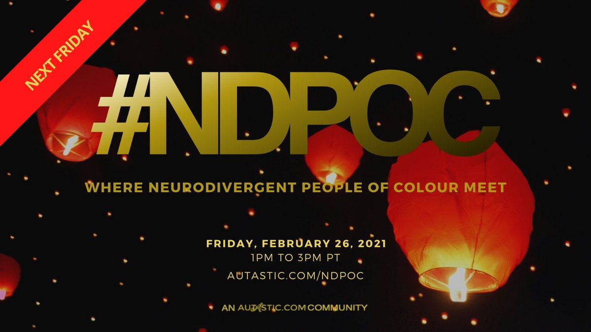 WeAreAutastic's tweet photo. #NDPOC is on! You coming?
EXCLUSIVELY #ForUsByUs. โ๐ฝโ๐พโ๐ฟ
Fri Feb 26 โข 1-3pm PT
Learn more & sign up: https://t.co/EMHYFppNOp
#ActuallyAutistic #AutisticPOC #AutisticBIPoC #AutisticLife #AutisticWhileBlack #AutisticWhileBrown #ADHD #dyslexia #dyspraxia #dysgraphia #dyscalculia https://t.co/kqugILB03V