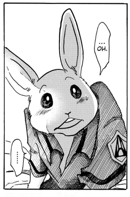 I find something aesthetically pleasing about the giant, vertical, mostly empty word balloons of translated manga. 