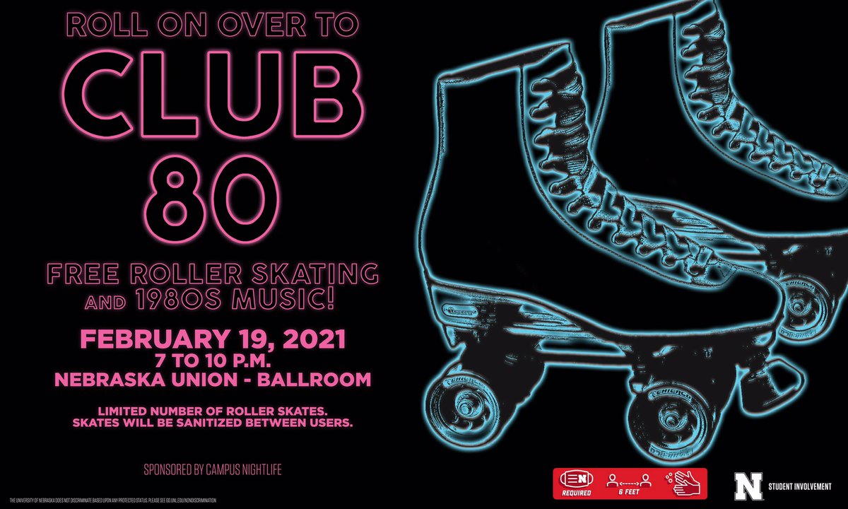 CampusNightLife's tweet photo. TONIGHT!!!! Roll on over to Club 80 for some free roller skating and 1980s music! https://t.co/Ud5HAXmmWQ
