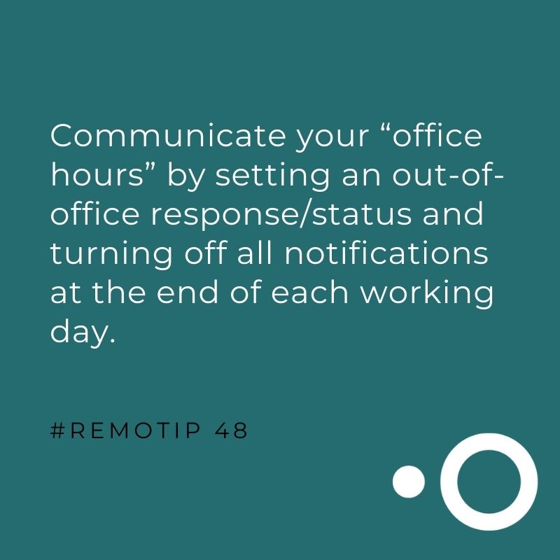 If you haven't already, start today by setting up the out-of-office status when you unplug at the end of the day and on the weekends. You deserve it! 

#remotip #workforce #outofoffice