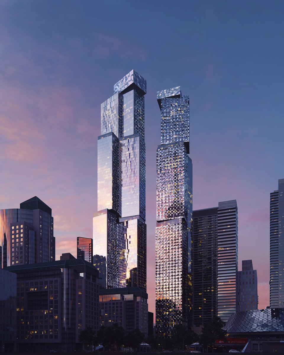 UncubeCo's tweet photo. Frank Gehry has released visuals of a pair of twisting shiny skyscrapers in Toronto, one of which will be over 300 metres.

#architecture #modernarchitecture #lighting #city #smartcity #buildings #archilife #archistudent #contemporaryarch https://t.co/M4hUQxpLPj