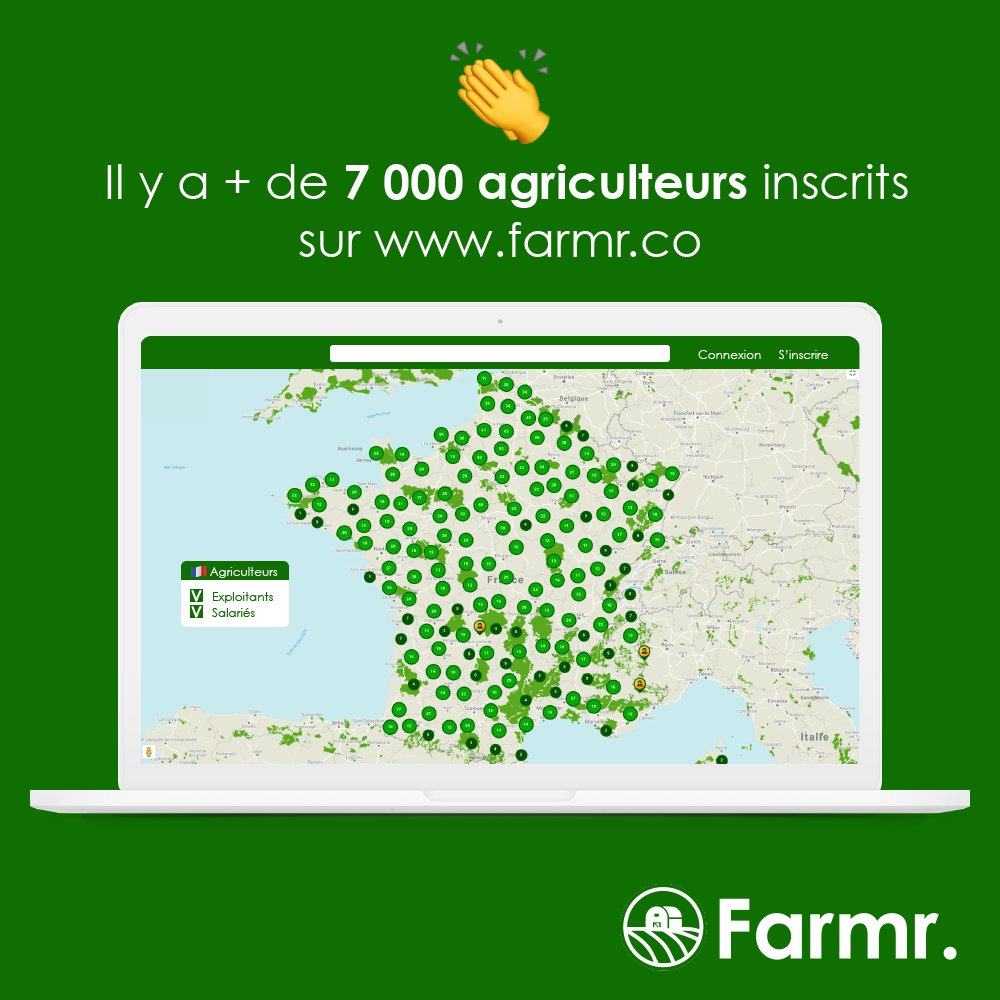 💪🏻🇫🇷 La communauté des #agriculteurs connectés sur farmr.co est grande ! Elle est répartie sur tout le territoire français et dans tous les secteurs d'activités ! #AvecNosAgriculteurs