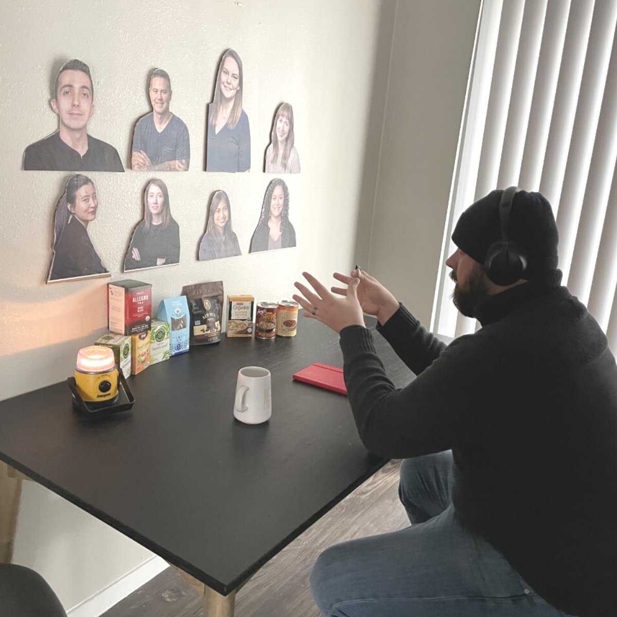 design_stg's tweet photo. “When you have no power, water, heat, or internet but feel like you’re missing a Zoom call…” STG Design's Eric Lahm is one of many Texans making the best of this week's winter weather. Stay warm and safe! #stgdesign https://t.co/yhS4Cuu9Dk