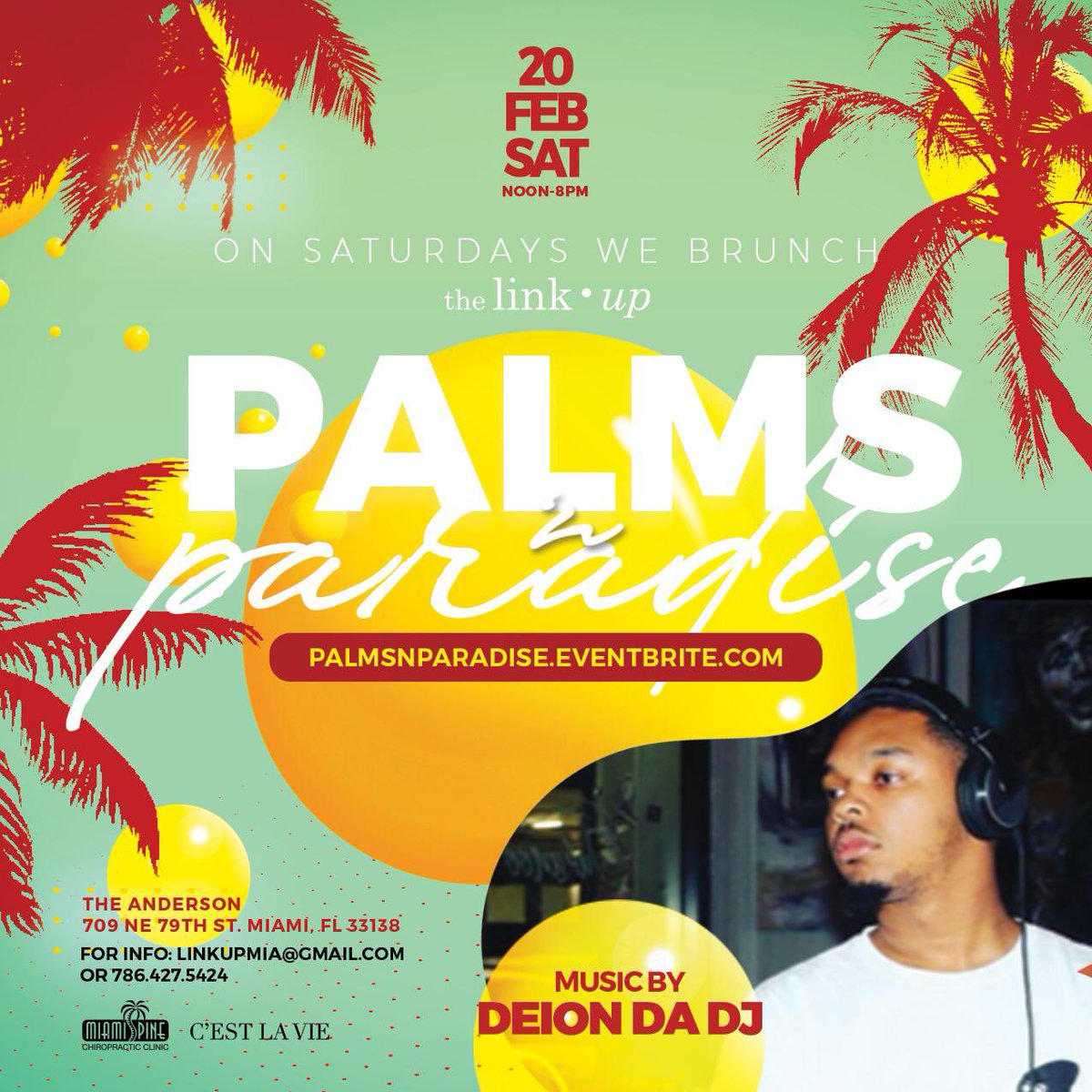 TheLinkUpp's tweet photo. This Saturday!
π΄ #PALMSNPARADISE
Brunch / Day Party β’ 12-8pm
@ The Anderson | 709 NE 79th St
Music By: @walshyfire From Major Lazer, @KcChopz & @Deion_MVO
Hit The Link For More Info: https://t.co/t2vHfS34tb https://t.co/WbCSOpKIPz