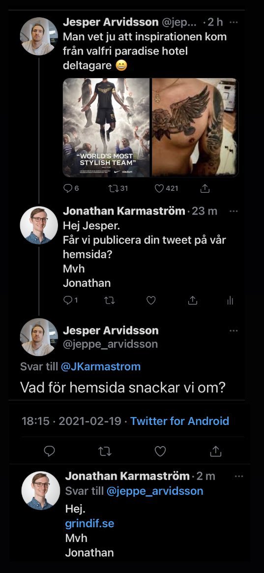 Nisse1891Medlem's tweet photo. Vinnaren av twitter ikväll är @JKarmastrom 😂 https://t.co/7hinv2Zfyi