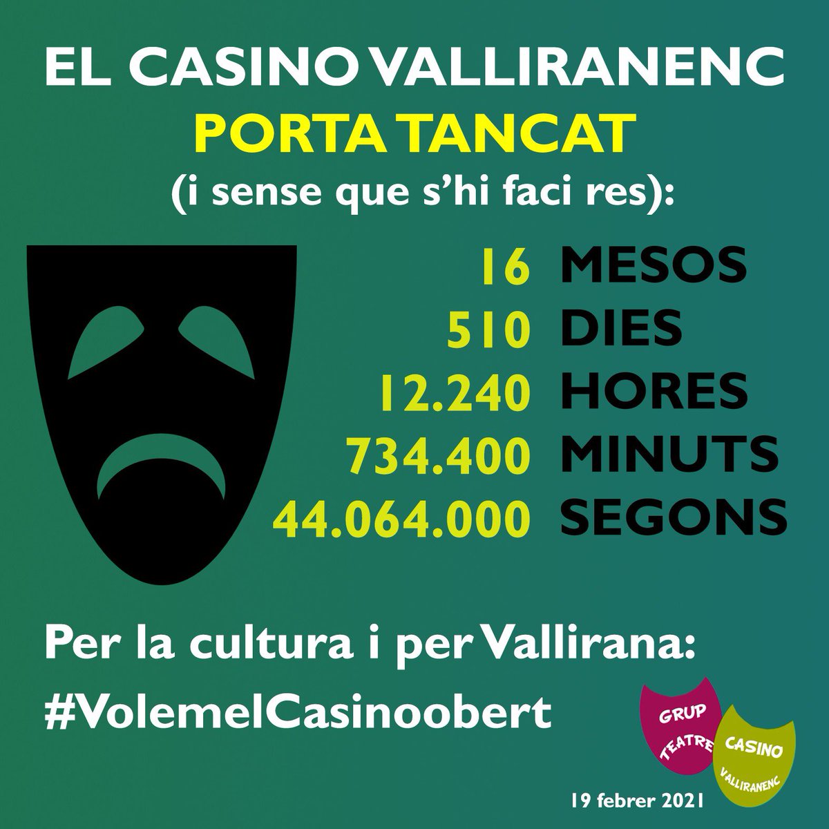 MeriCB87's tweet photo. @Vallirana per la cultura i per Vallirana #volemelcasinoobert https://t.co/FG2v5Qsd9F
