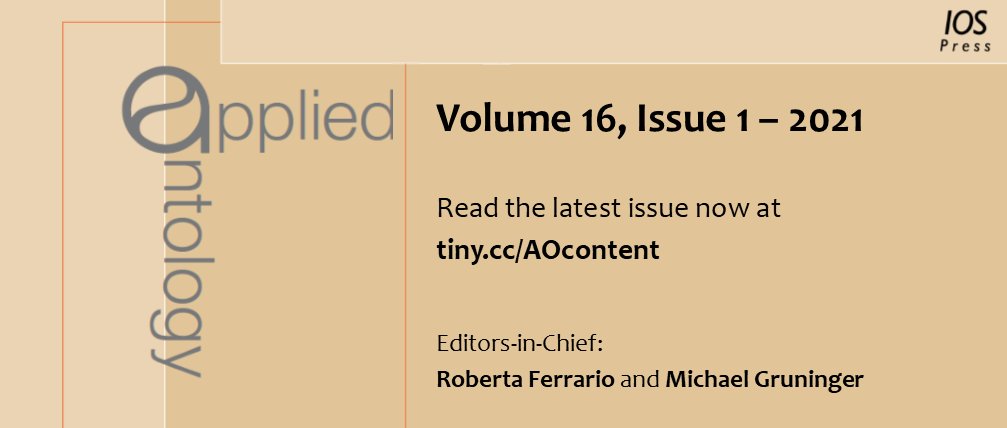 We are happy to announce the first issue published in 2021!  
 
Read the latest issue now at tiny.cc/AOcontent
 
#Ontology #ArabicOntology #IoT #NewIssue #AppliedOntology
