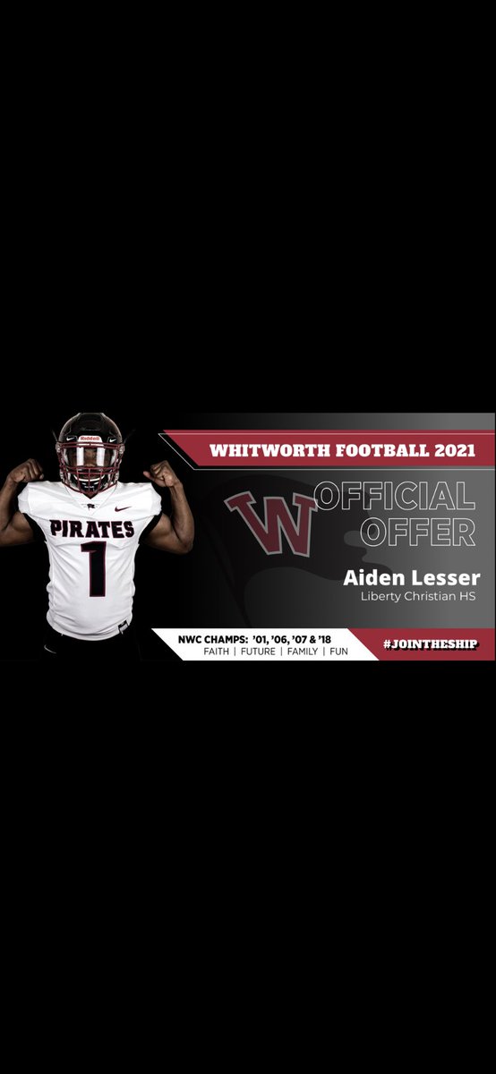 aidenlesser22's tweet photo. After a great phone call with @coachsandberg this morning, I am thankful to say that I have received an offer to play football at Whitworth University! Thank you to @coachsandberg, @IKolste17, @duke_degaetano and the rest of the coaching staff for giving me this opportunity! https://t.co/AhA3qegmOu