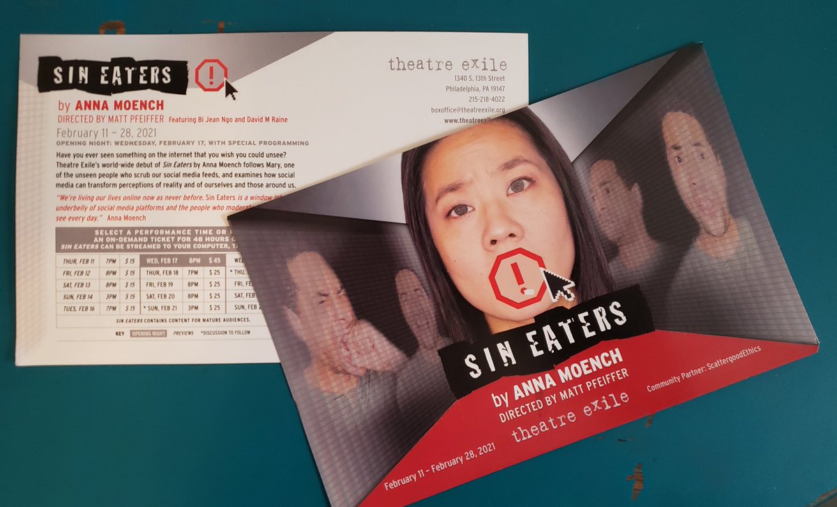 DMRaine's tweet photo. Our play, Sin Eaters is getting some lovely press. Here's our review in the Philadelphia Inquirer! https://t.co/4c3XfMHeR2 #philadelphiainquirer #press #sineaters #theatreexile #theater #pandemictheater https://t.co/XpdAckLQxT