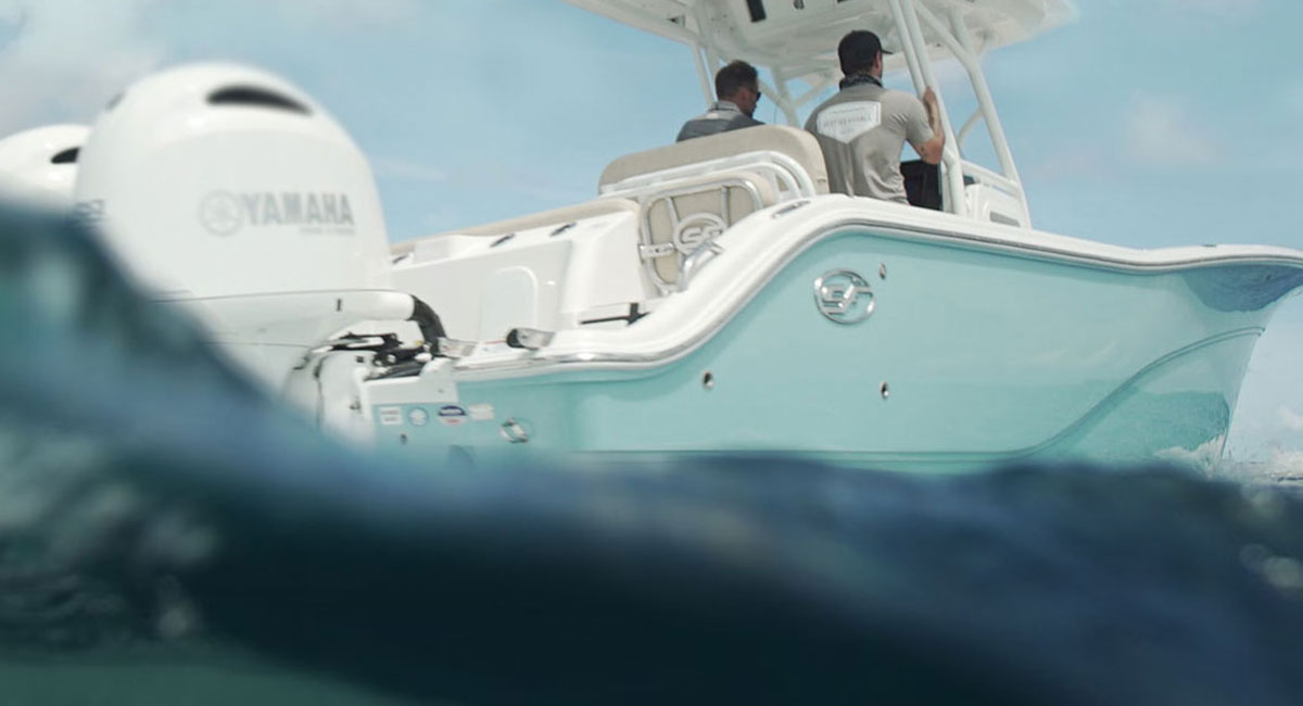 Land is overrated. 
〰️ 
#SeaFoxBoats #YamahaOutboards