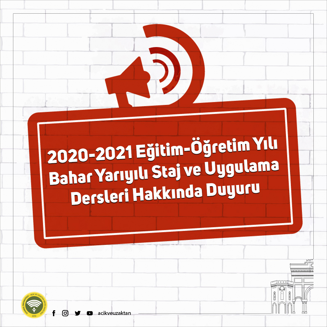 istanbul universitesi auzef on twitter 2020 2021 egitim ogretim yili bahar yariyili staj ve uygulama dersleri hakkinda duyuru https t co vgocolj4q2 https t co f5peukb57u twitter