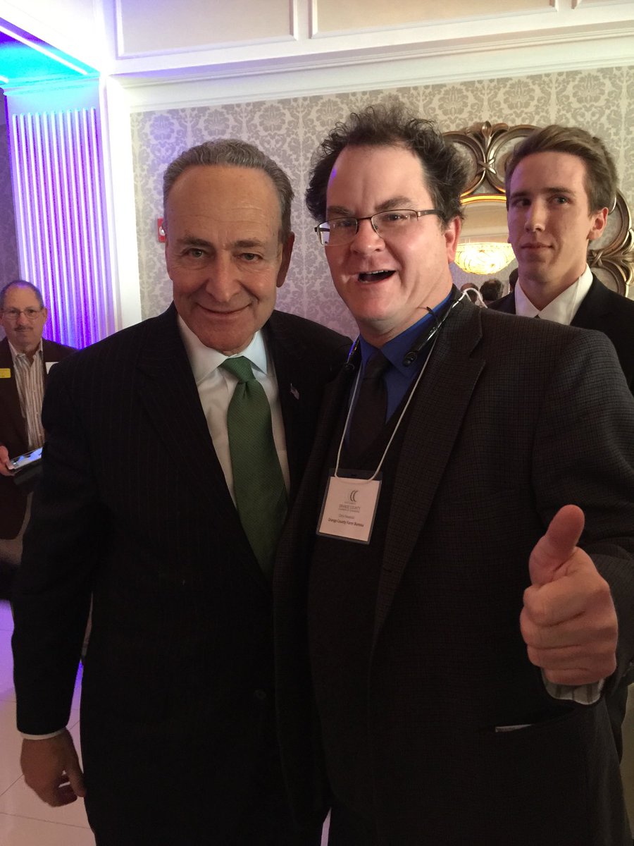 ChrisPawelski's tweet photo. One of my encounters with Chuck over the years. This one is exactly 6 years ago. Fun brief encounter. #ChuckSchumer #SenChuckSchumer #MajorityLeader https://t.co/vTHh8898dV