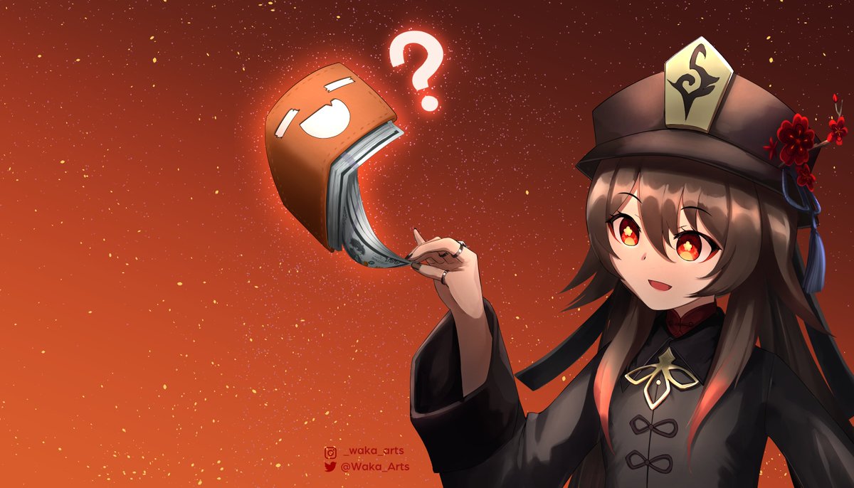 Waka_Arts's tweet photo. I was asked to make my Hu Tao post more credit card friendly so here it is : D https://t.co/n6JB0SyIxh
