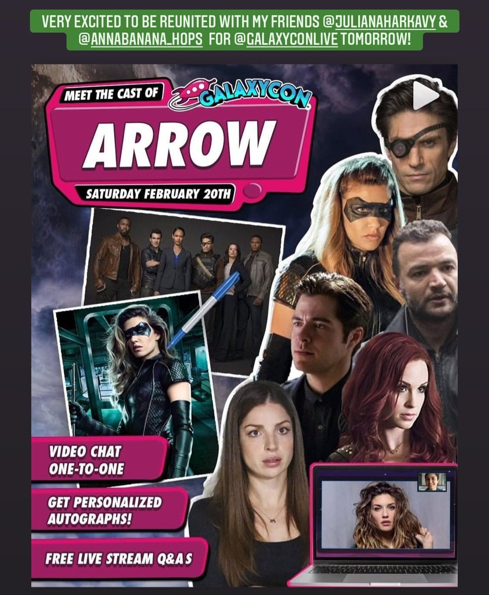 I'm so excited about this! Join <a href="/AnnaBananaHops/">Anna Hopkins</a>
<a href="/benlewishere/">Ben Lewis</a> <a href="/JulianaHarkavy/">Juliana Harkavy</a> <a href="/Captain_Rowe/">Michael Rowe</a> <a href="/amygumenick/">Amy Gumenick</a> <a href="/nicktarabay/">Nick Tarabay</a> tomorrow at @galaxyconlive...#Arrow #Arrowverse #SamClayton #SamanthaClayton #WilliamClayton <a href="/CW_Arrow/">Arrow</a>

galaxycon.com/blogs/07/feb-2…

#ShadowFam #BadBlood #TheExpanse