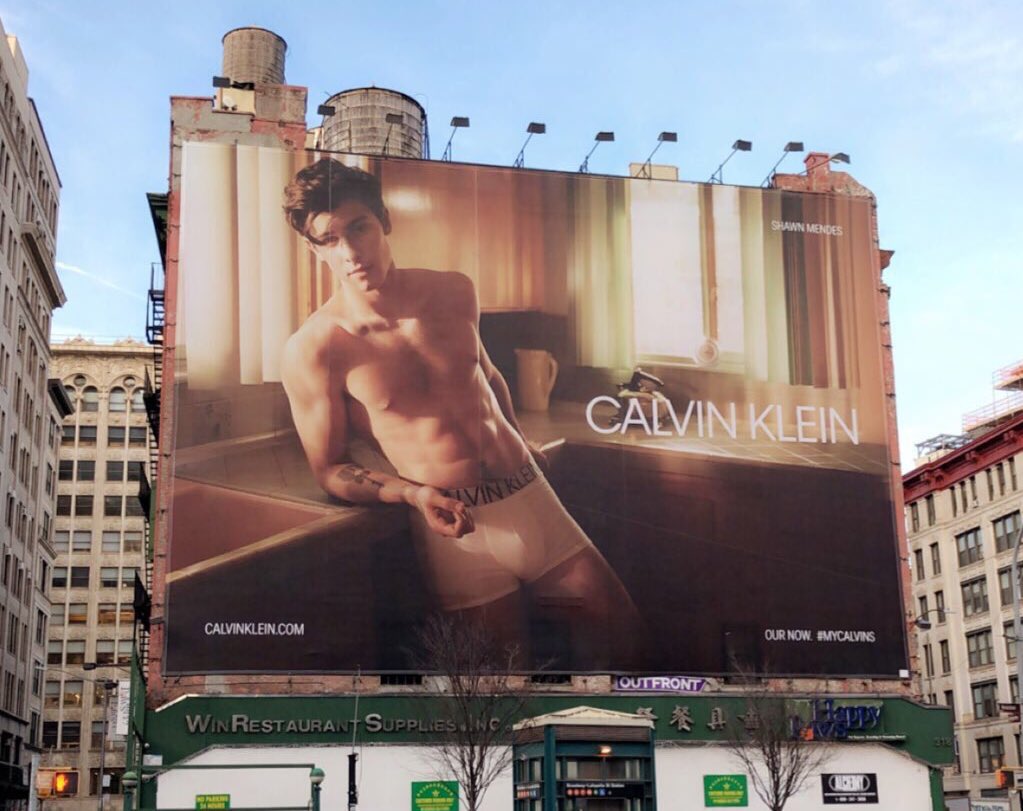 shawntbks's tweet photo. February 19th, 2019- Shawn on Calvin Klein’s outdoor in New York. #KCA #VoteShawnMendes https://t.co/JcWd0P6mZA