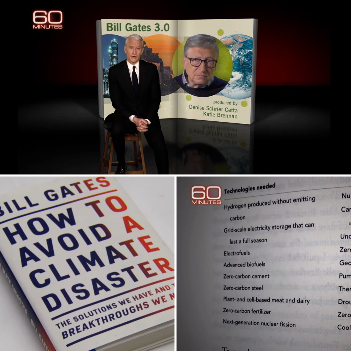 CaFCP's tweet photo. Bill Gates singles out hydrogen in his interview with Anderson Cooper.  

Interview on YouTube at https://t.co/Lc07Qkh1sp. 

#AccelerateH2 

#hydrogen #BillGates #60Minutes https://t.co/FBQLLCdJeC