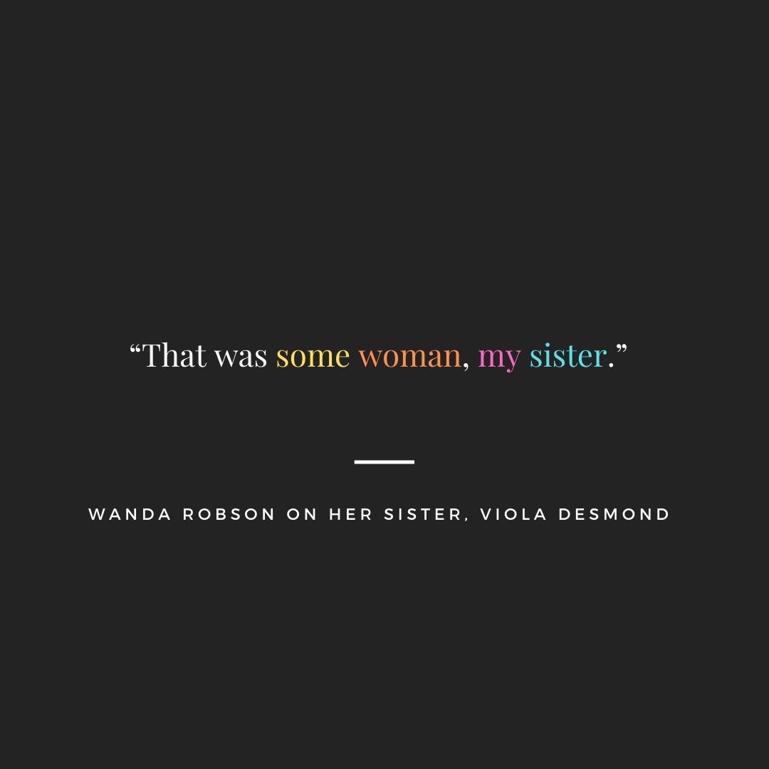 “That was some woman, my sister.” - Wanda Robson on her sister Viola Desmond. Read our new post on Viola’s impact and legacy: instagram.com/p/CLfI7iRLiWA/…