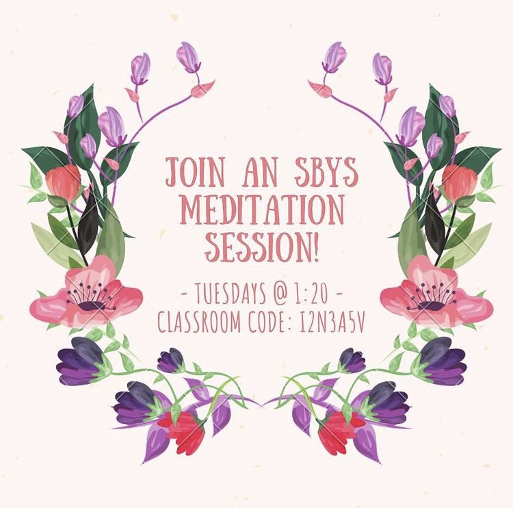 startthetalk1's tweet photo. consider coming to the SBYS sponsored mediation sessions! meditating is a great way to take care of your emotional well-being. https://t.co/4pdZuwQk4M