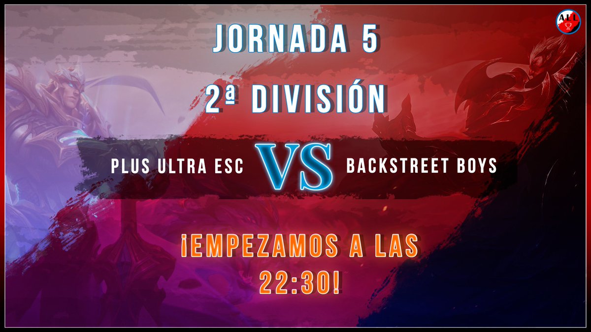 No te pierdas el partidazo de esta noche de #SegundaALL

Duelo directo por las primeras plazas!! 🔥🔥🔥

🕰️22:30🕰️

⚔️@PLUSULTRAESC1 🆚@Back2treetBoys ⚔️

📺twitch.tv/all_amateur_lo…📺