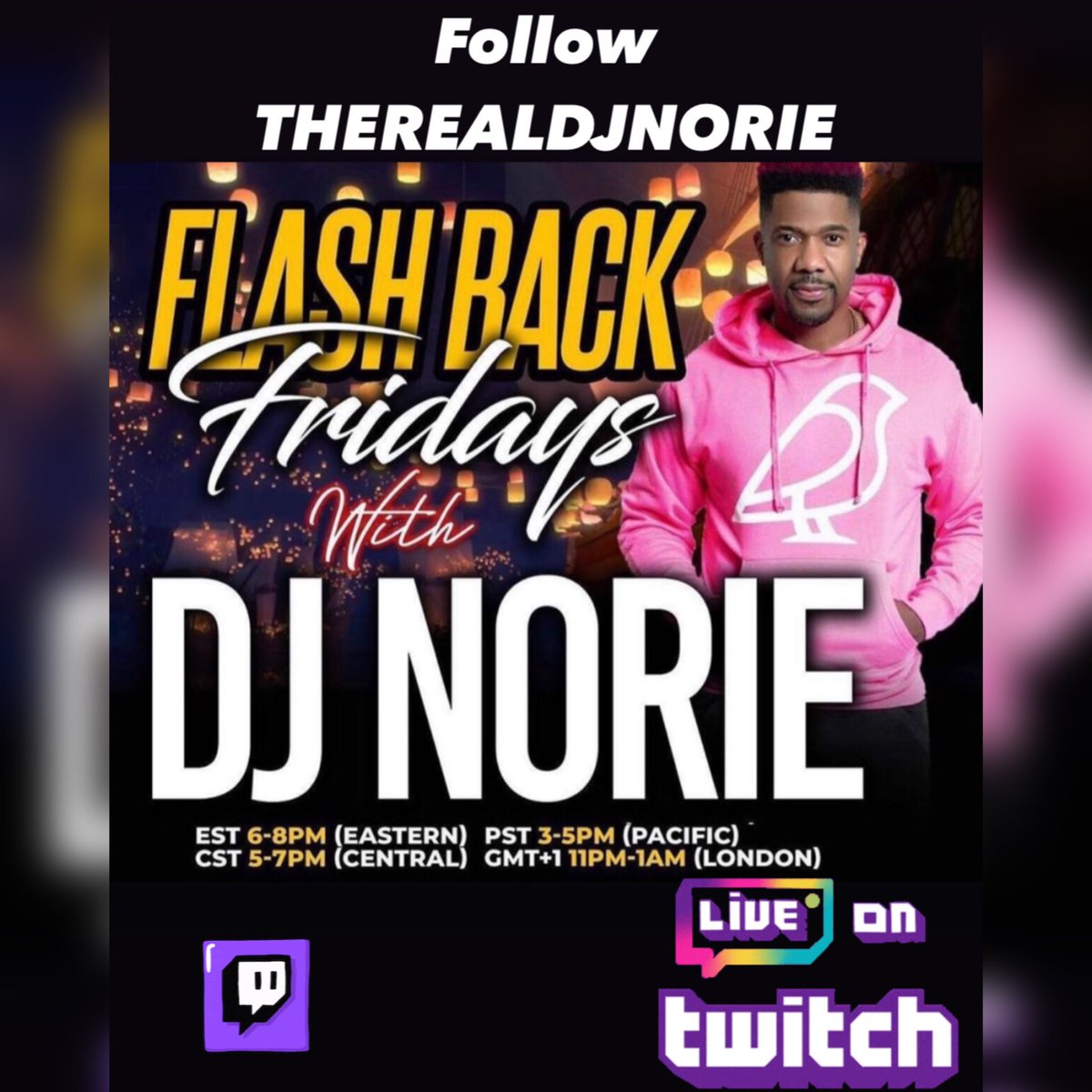 JamsCaribbean's tweet photo. Follow @DJNorie on @Twitch

https://t.co/gEW744NMC1 https://t.co/wDC2BN8ybd
