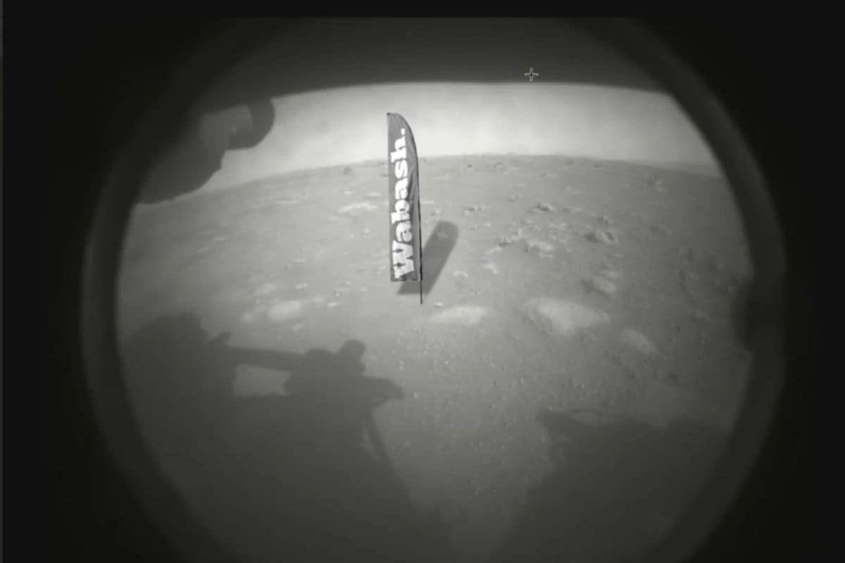 WabashCollege's tweet photo. In case you missed it, NASA’s rover Perseverance has sent back photos from the surface of Mars.  

And you’ll never believe what it found. 

It’s like we always say...Wabash men are everywhere. #mars2021 https://t.co/pBxxQXQ7zO