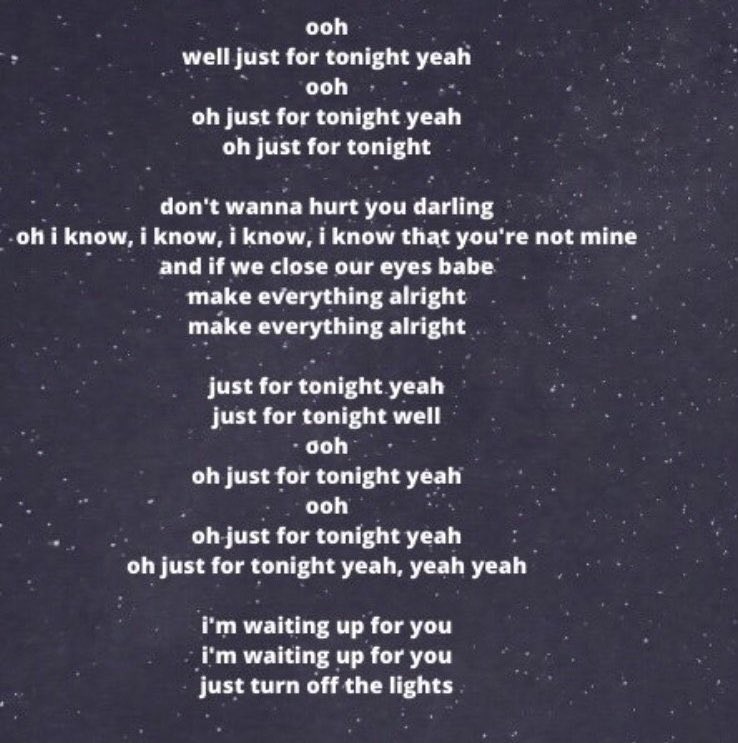 just for tonight lyrics (gavin’s song)