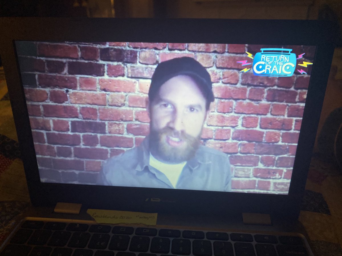 The brilliant <a href="/DamianClark/">DamianClark</a> on #returnoftbecraic tonight with <a href="/Jarlath/">Jarlath Regan</a> 🤣🤣🤣🤣 my belly hurts from laughing.