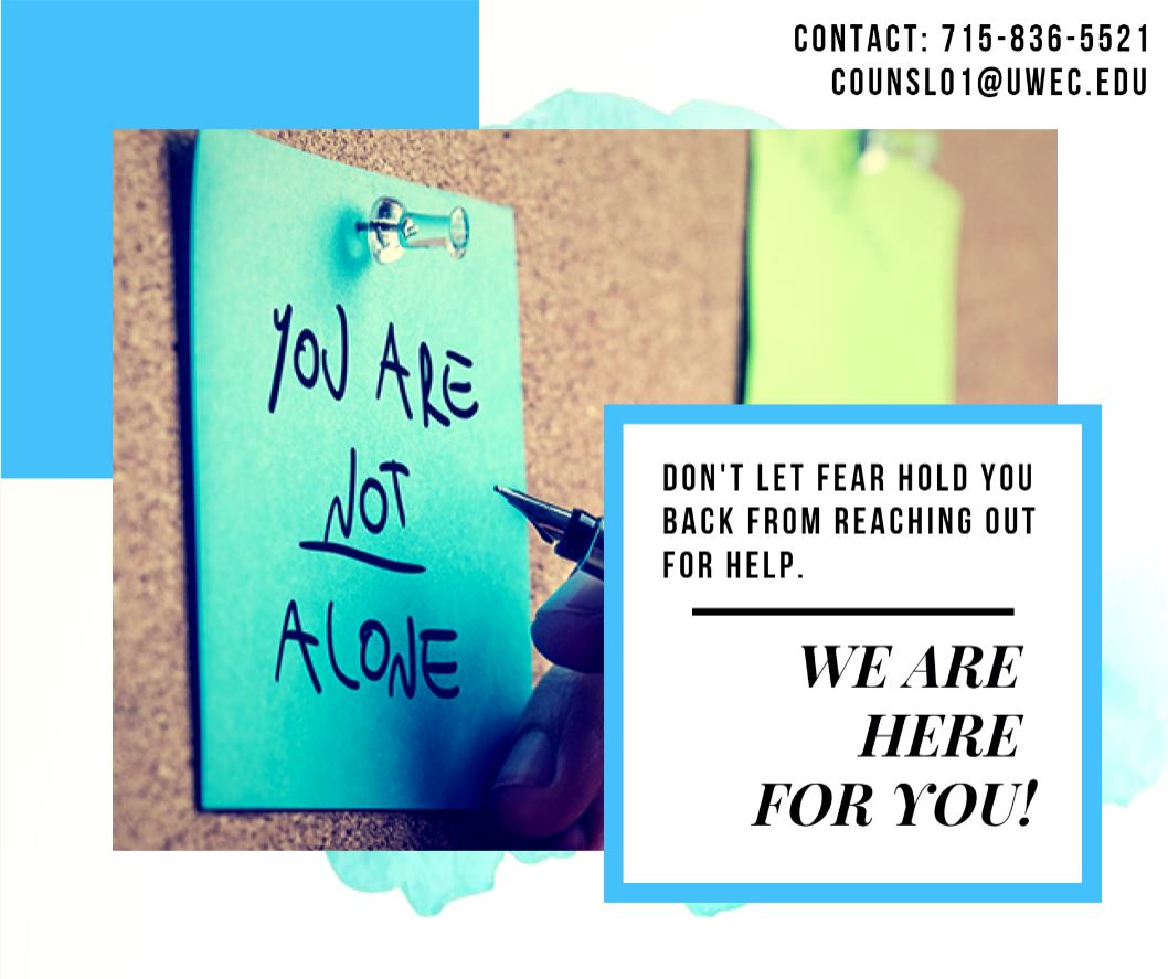 To anyone that has been affected by the events of this week, just know that we are here for you if you need help or a safe place to process the situation and how it has impacted you, please don’t hesitate to reach out to us. #uwec #fridayfeelings #help #counseling #selfcare